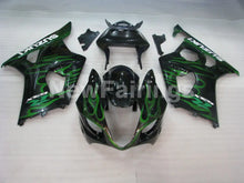 Charger l&#39;image dans la galerie, Black and Green Flame - GSX - R1000 03 - 04 Fairing Kit