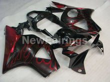 Charger l&#39;image dans la galerie, Black and Red Flame - CBR 954 RR 02-03 Fairing Kit -