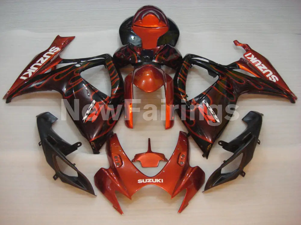 Black and Red Flame - GSX-R600 06-07 Fairing Kit - Vehicles