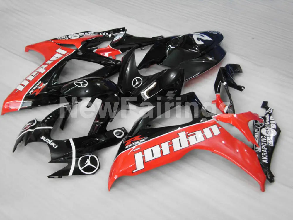 Black and Red Jordan - GSX-R600 06-07 Fairing Kit -