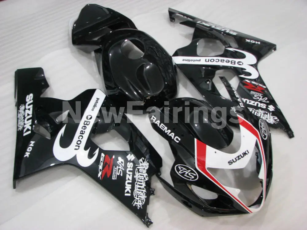 Black and White Beacon - GSX-R600 04-05 Fairing Kit -