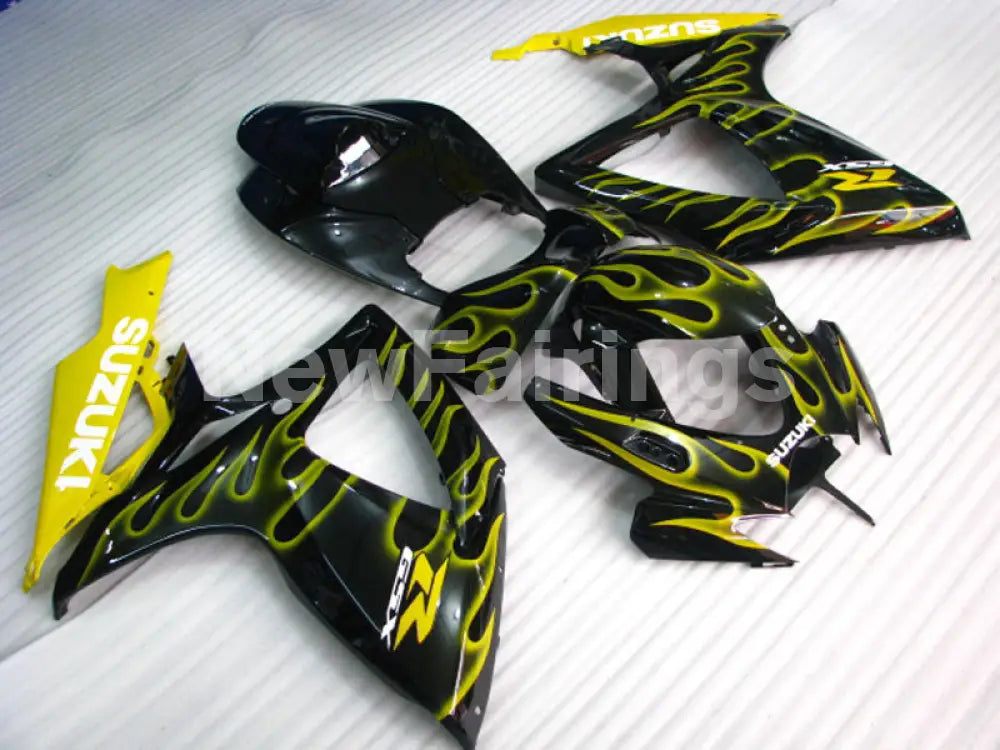 Black and Yellow Flame - GSX-R750 06-07 Fairing Kit