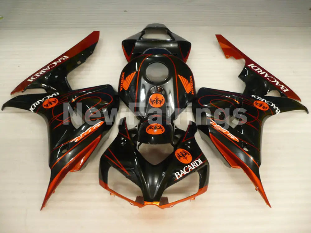 Black and Orange BACARDI - CBR1000RR 06-07 Fairing Kit -