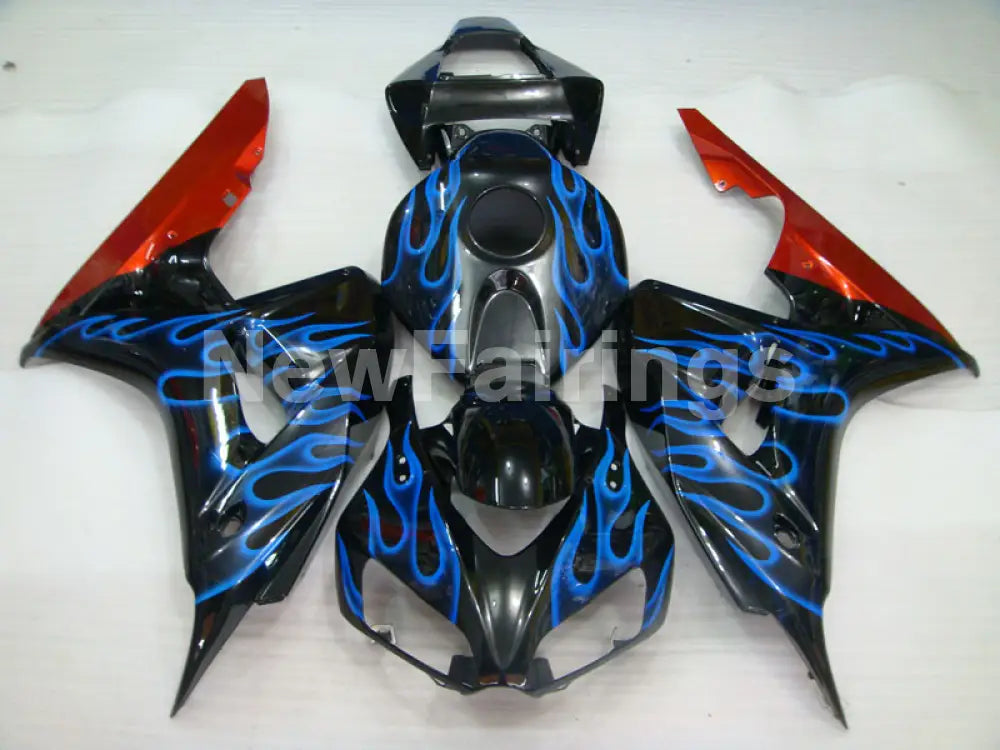 Black Orange and Blue Flame - CBR1000RR 06-07 Fairing Kit -