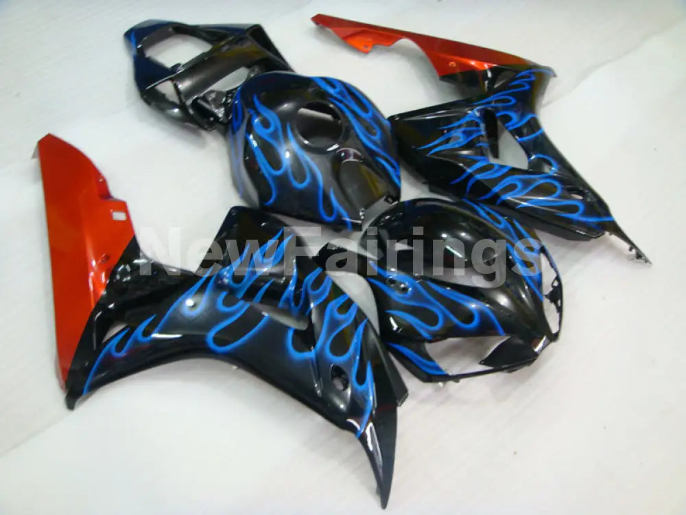 Black Orange and Blue Flame - CBR1000RR 06-07 Fairing Kit -