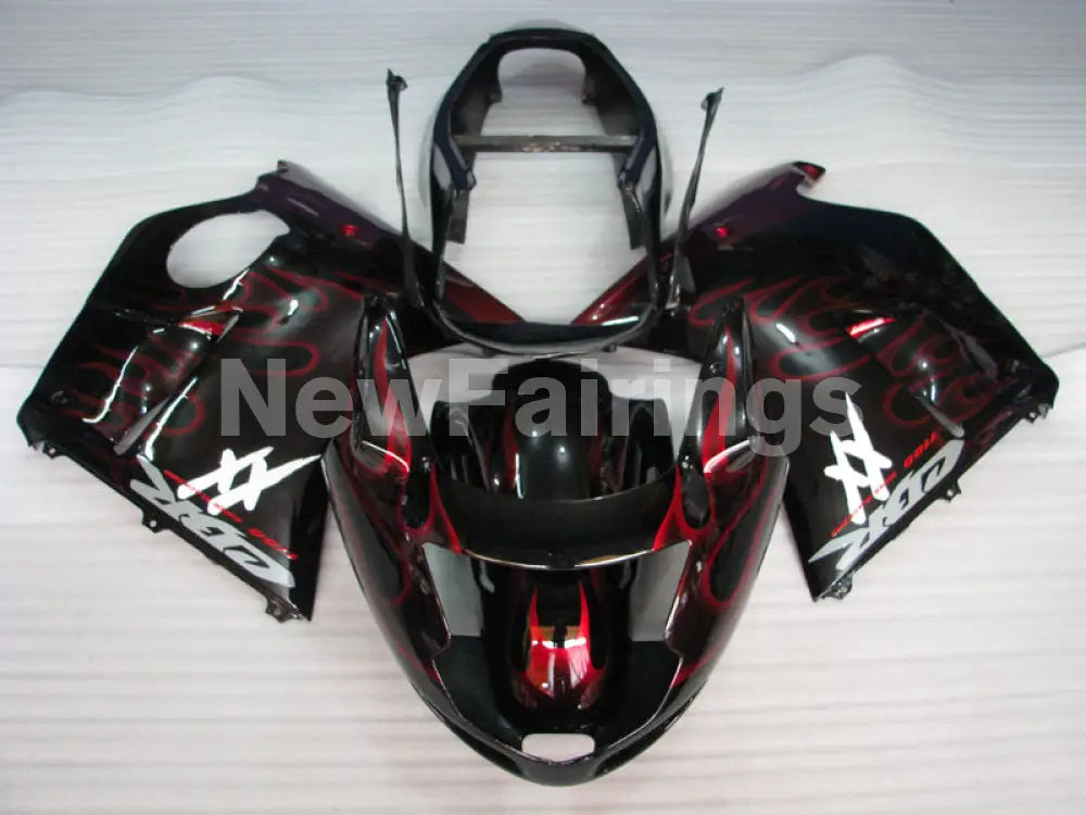 Black Red Flame - CBR 1100 XX 96-07 Fairing Kit - Vehicles &