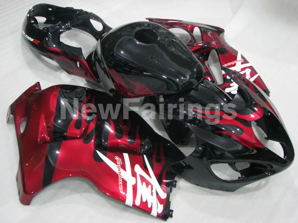 Black Red Flame - GSX1300R Hayabusa 99-07 Fairing Kit