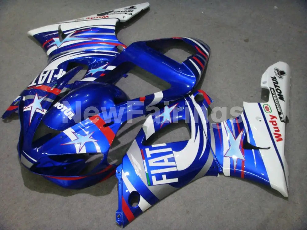 Blue and White FIAT - YZF-R1 00-01 Fairing Kit - Vehicles &