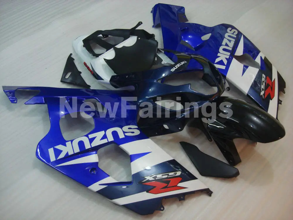 Blue Black White Factory Style - GSX-R600 04-05 Fairing Kit