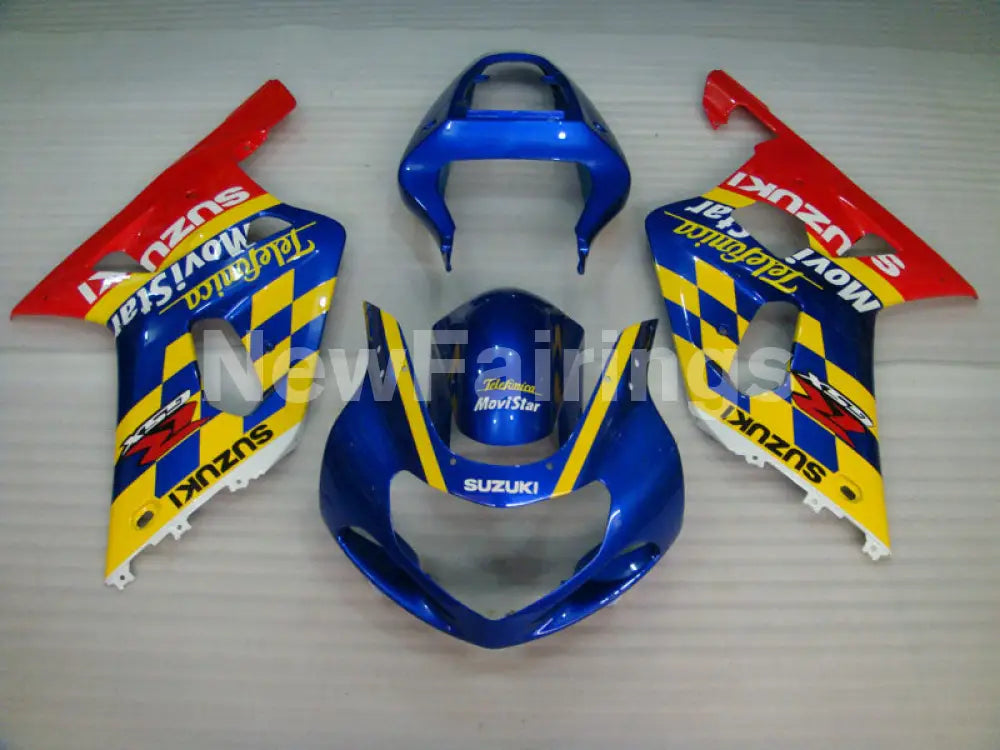 Blue and Yellow Red Movistar - GSX-R750 00-03 Fairing Kit