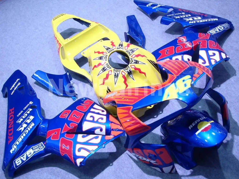 Blue and Yellow Rossi - CBR600RR 03-04 Fairing Kit -