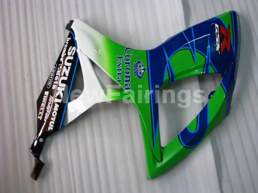 Green and White Blue Corona - GSX-R750 06-07 Fairing Kit