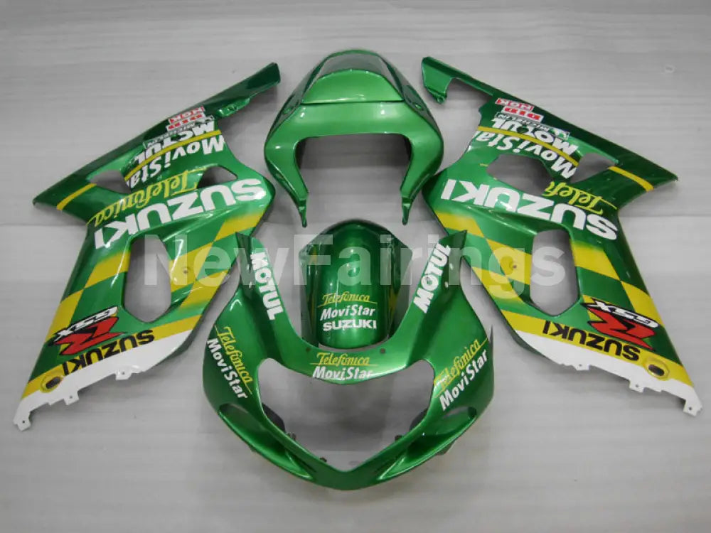 Green and Yellow Movistar - GSX-R750 00-03 Fairing Kit