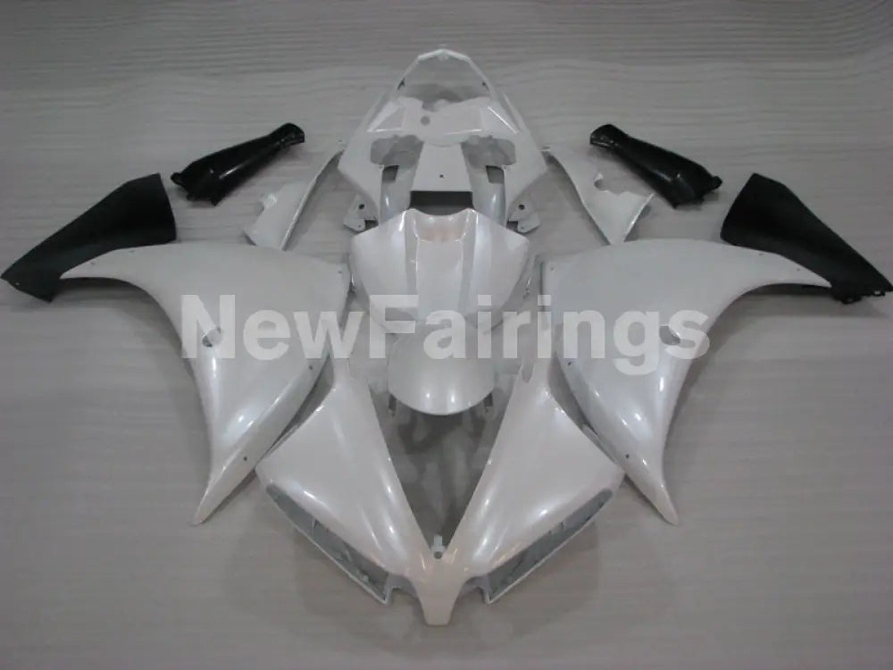 Pearl White Matte Black decals - YZF-R1 12-14 Fairing Kit