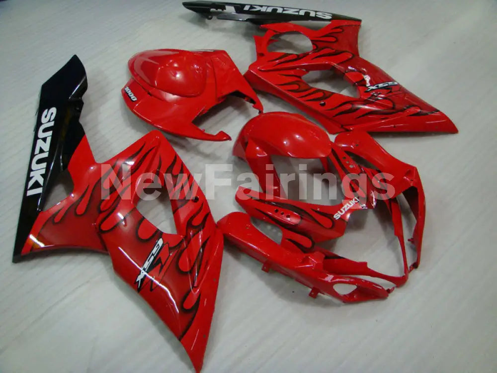 Red and Black Flame - GSX - R1000 05 - 06 Fairing Kit