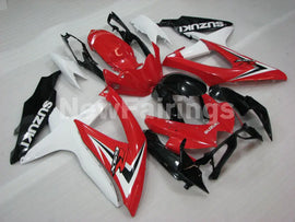Red and White Black Factory Style - GSX-R600 08-10 Fairing Kit