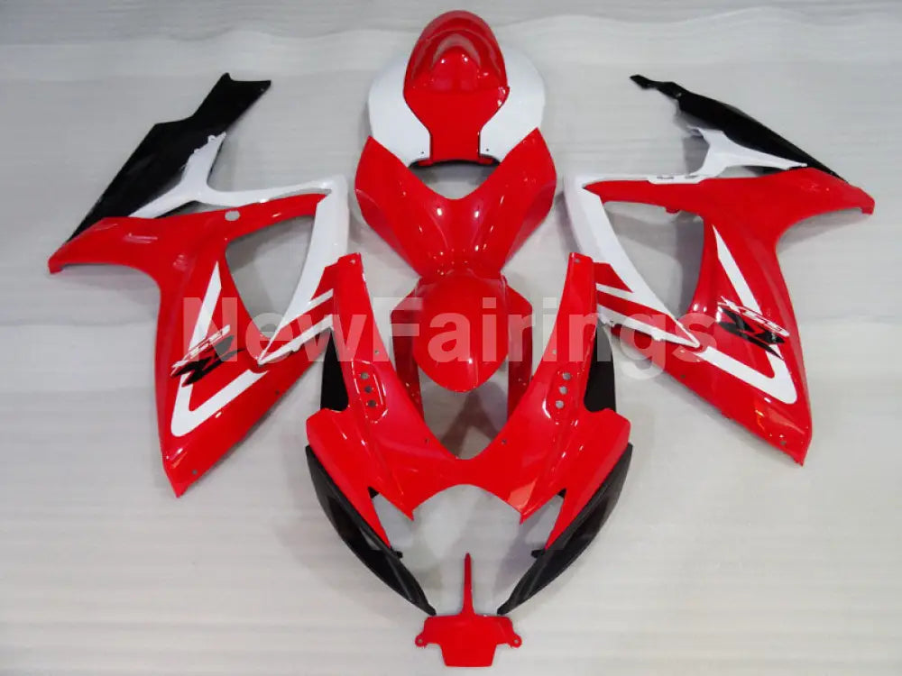 Red and White Black Factory Style - GSX-R750 06-07 Fairing