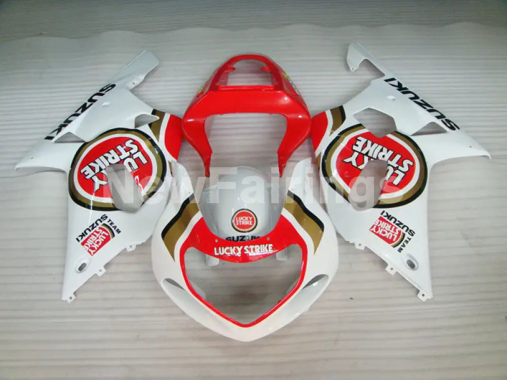 Red and White Lucky Strike - GSX-R600 01-03 Fairing Kit -