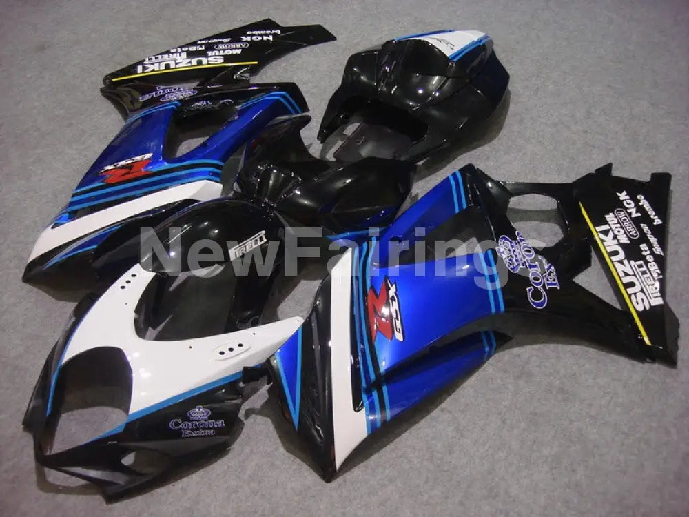 White and Black Blue Corona - GSX - R1000 07 - 08 Fairing