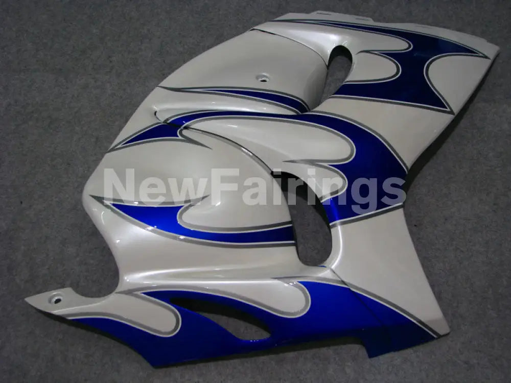 White and Blue Flame - GSX1300R Hayabusa 08-20 Fairing Kit