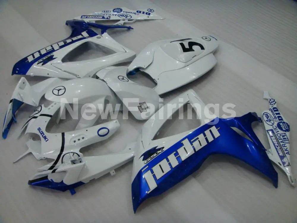 White and Blue Jordan - GSX-R600 06-07 Fairing Kit -