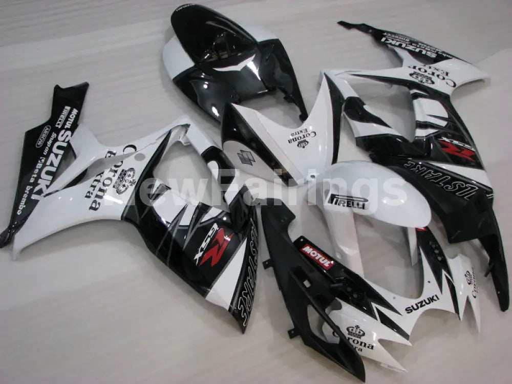 White and Black Corona - GSX-R750 06-07 Fairing Kit