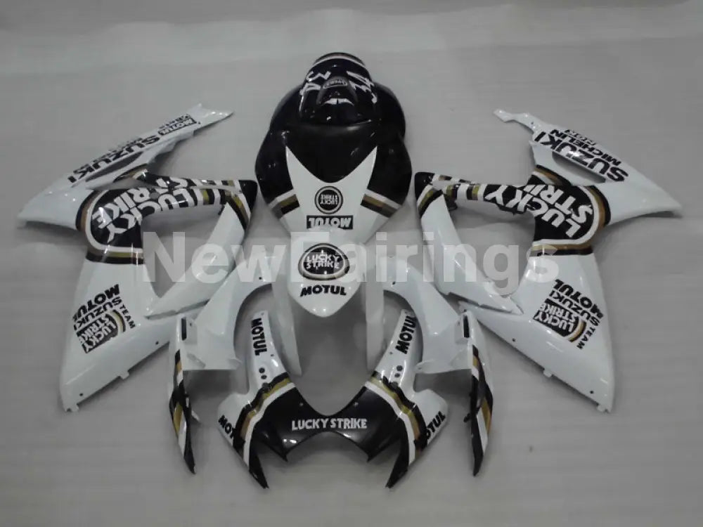 White and Black Lucky Strike - GSX-R600 06-07 Fairing Kit -