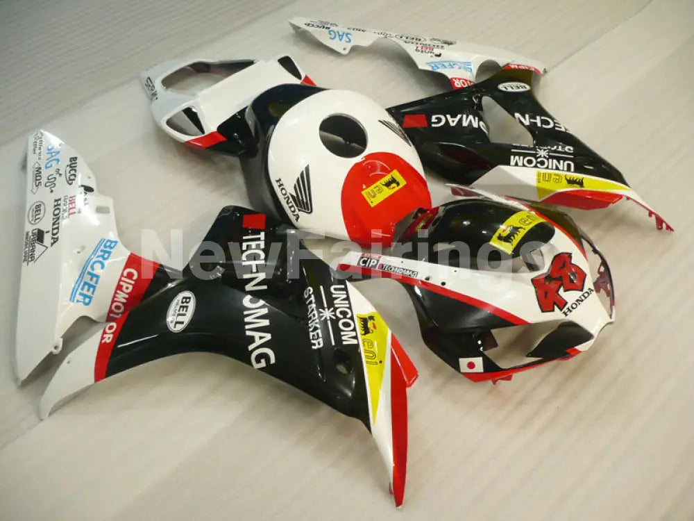 White Black and Red TECHNOMAG - CBR1000RR 06-07 Fairing Kit