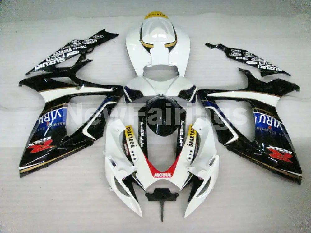 White and Blue Black Dark Dog - GSX-R750 06-07 Fairing Kit