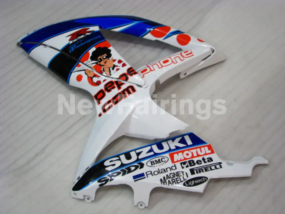 White and Blue Dark Dog - GSX-R750 08-10 Fairing Kit