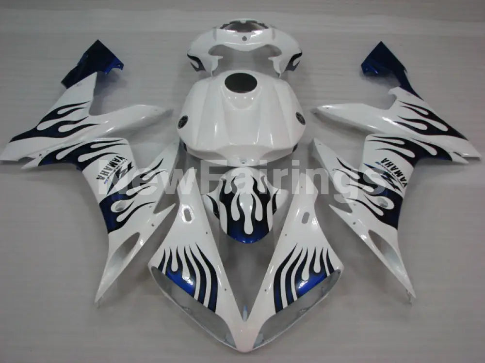 White and Blue Flame - YZF-R1 04-06 Fairing Kit - Vehicles