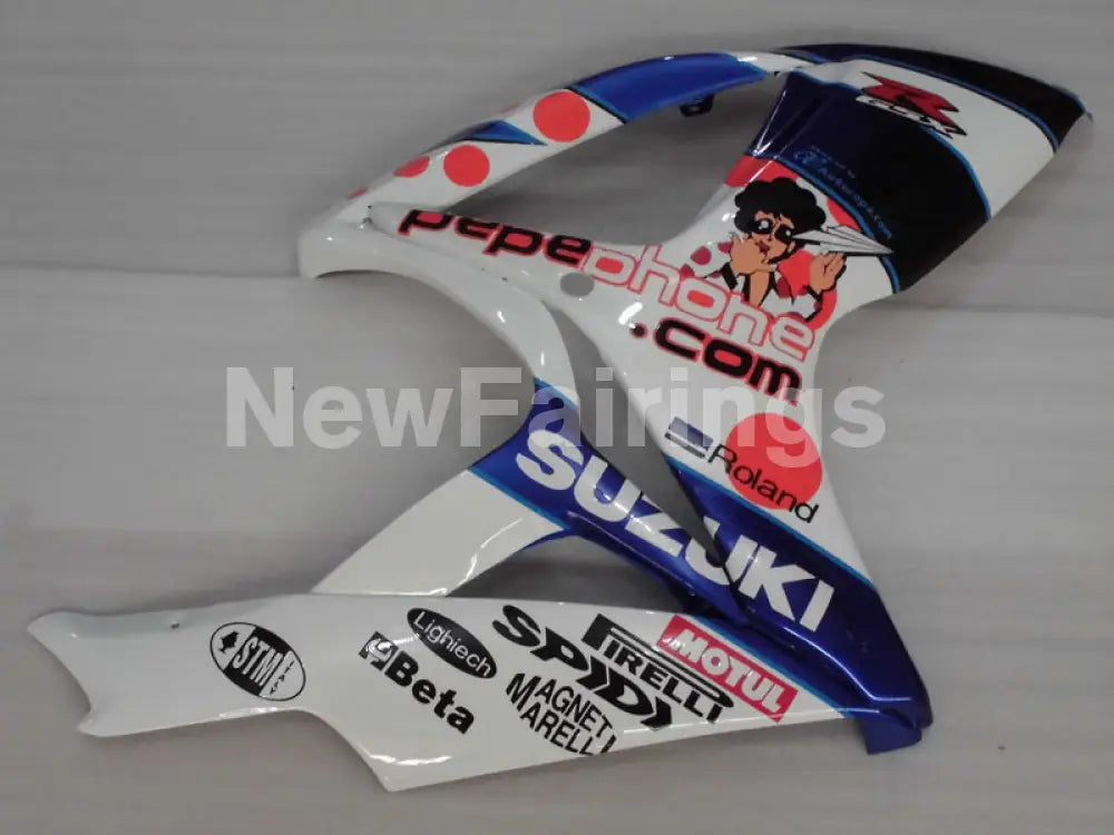 White and Blue Red Dark Dog - GSX-R600 06-07 Fairing Kit -