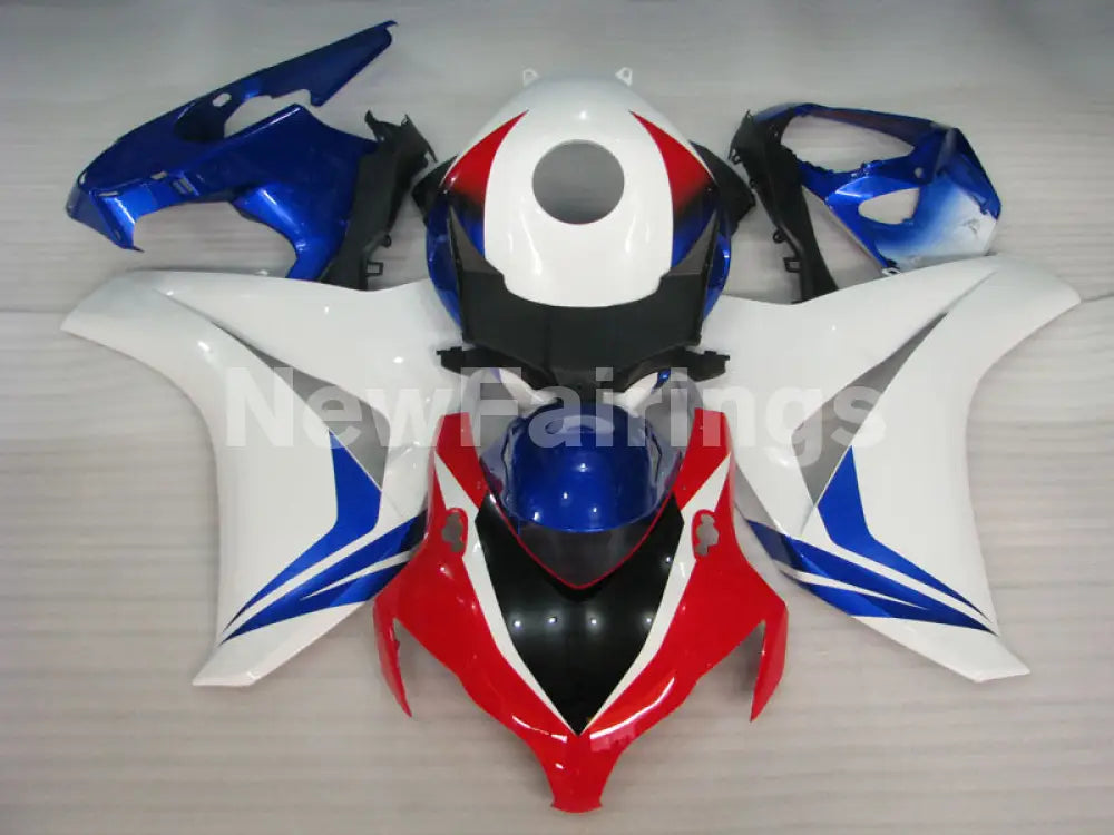 White and Blue Red No decals - CBR1000RR 08-11 Fairing Kit -