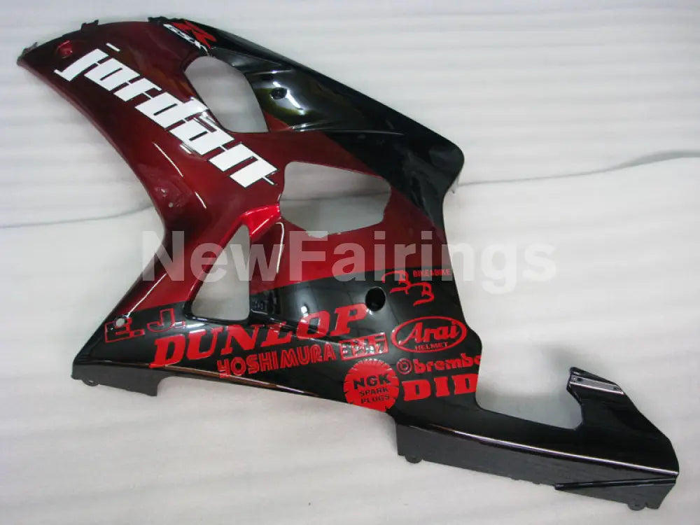 Wine Red and Black Jordan - GSX-R600 01-03 Fairing Kit -