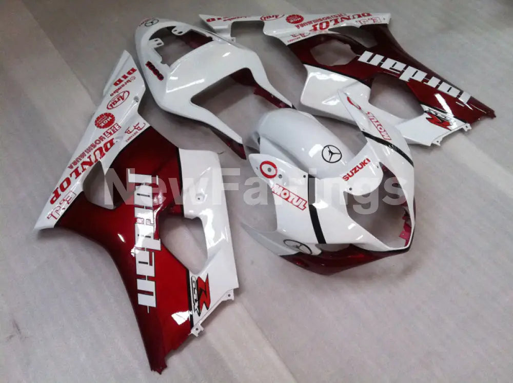 Wine Red and White Jordan - GSX - R1000 03 - 04 Fairing Kit