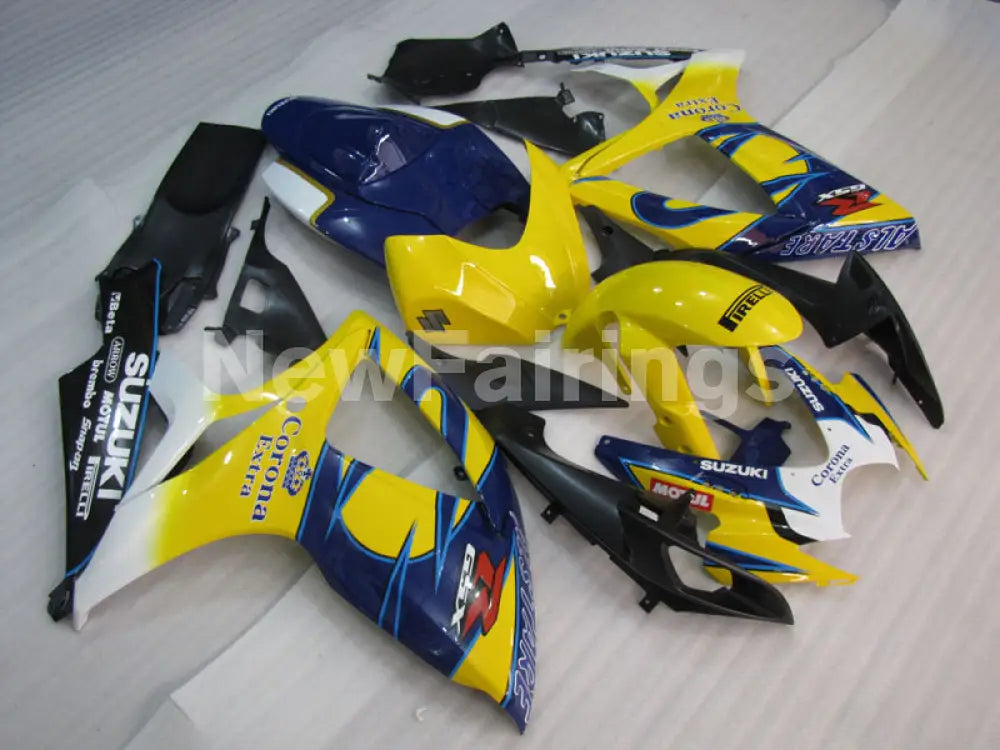 Yellow and Blue White Corona - GSX-R750 06-07 Fairing Kit