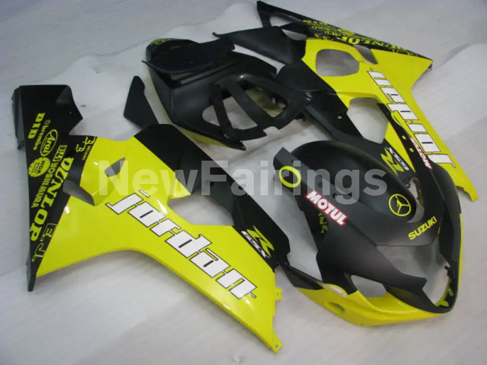 Yellow and Matte Black Jordan - GSX-R600 04-05 Fairing Kit -